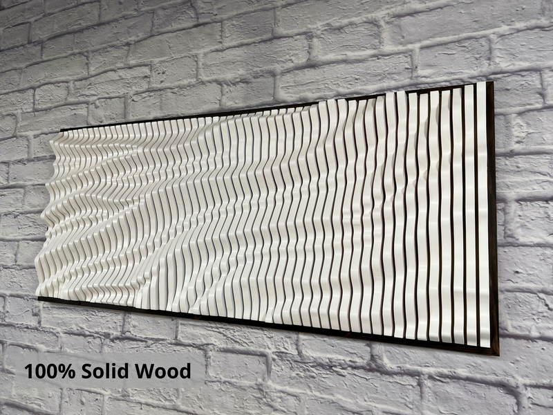 "CHELSEA" Parametric Wood Wall Art Decor / 100% Solid Wood / Unique Acoustic Wood Wall Panel