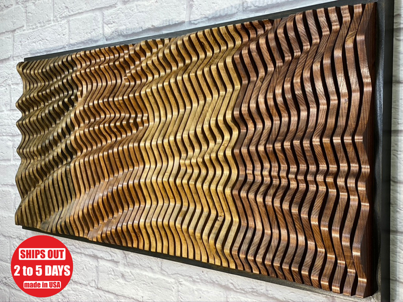 "TRAVERSO" Parametric Wood Wall Art Decor / 100% Solid Wood / Unique Acoustic Wood Wall Panel