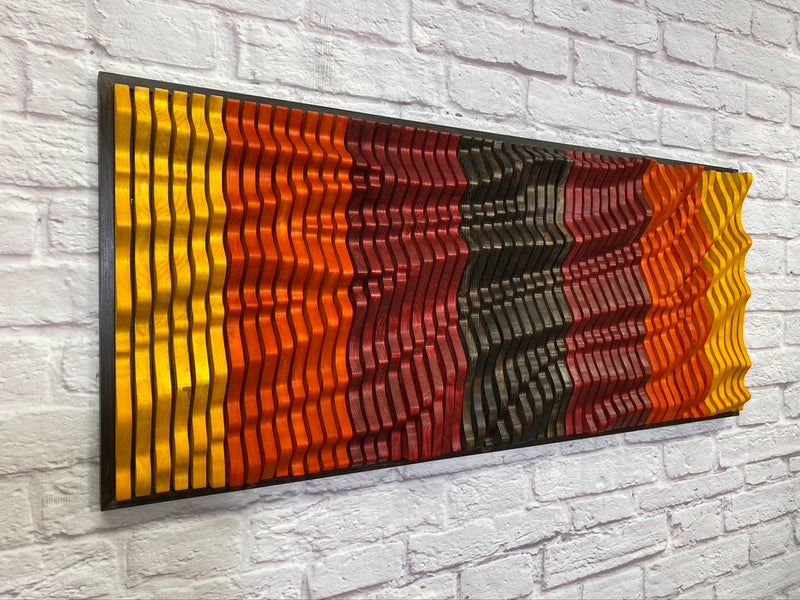 "CANDY" Parametric Wood Wall Art Decor / 100% Solid Wood / Unique Acoustic Wood Wall Panel