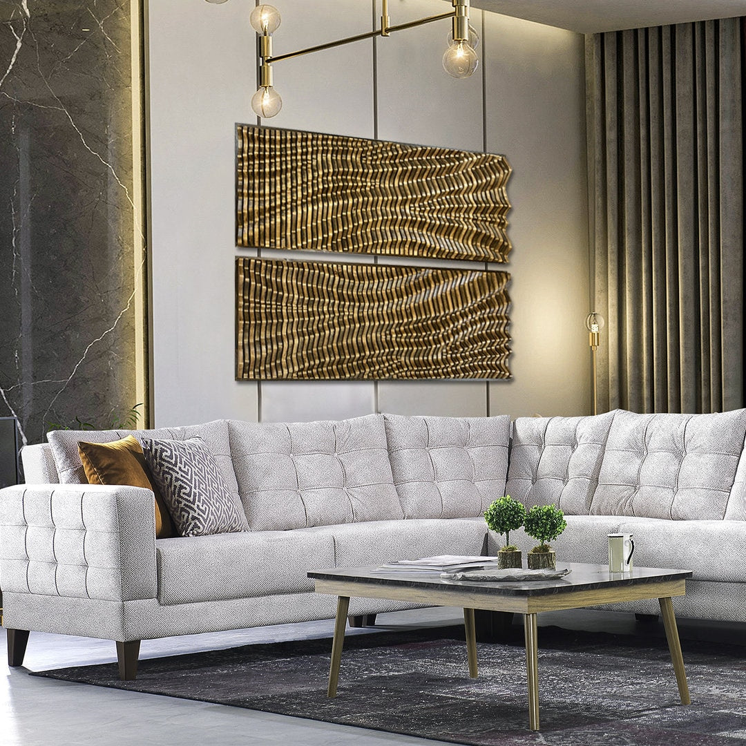 Acoustic wood wall art panels with organic parametric design