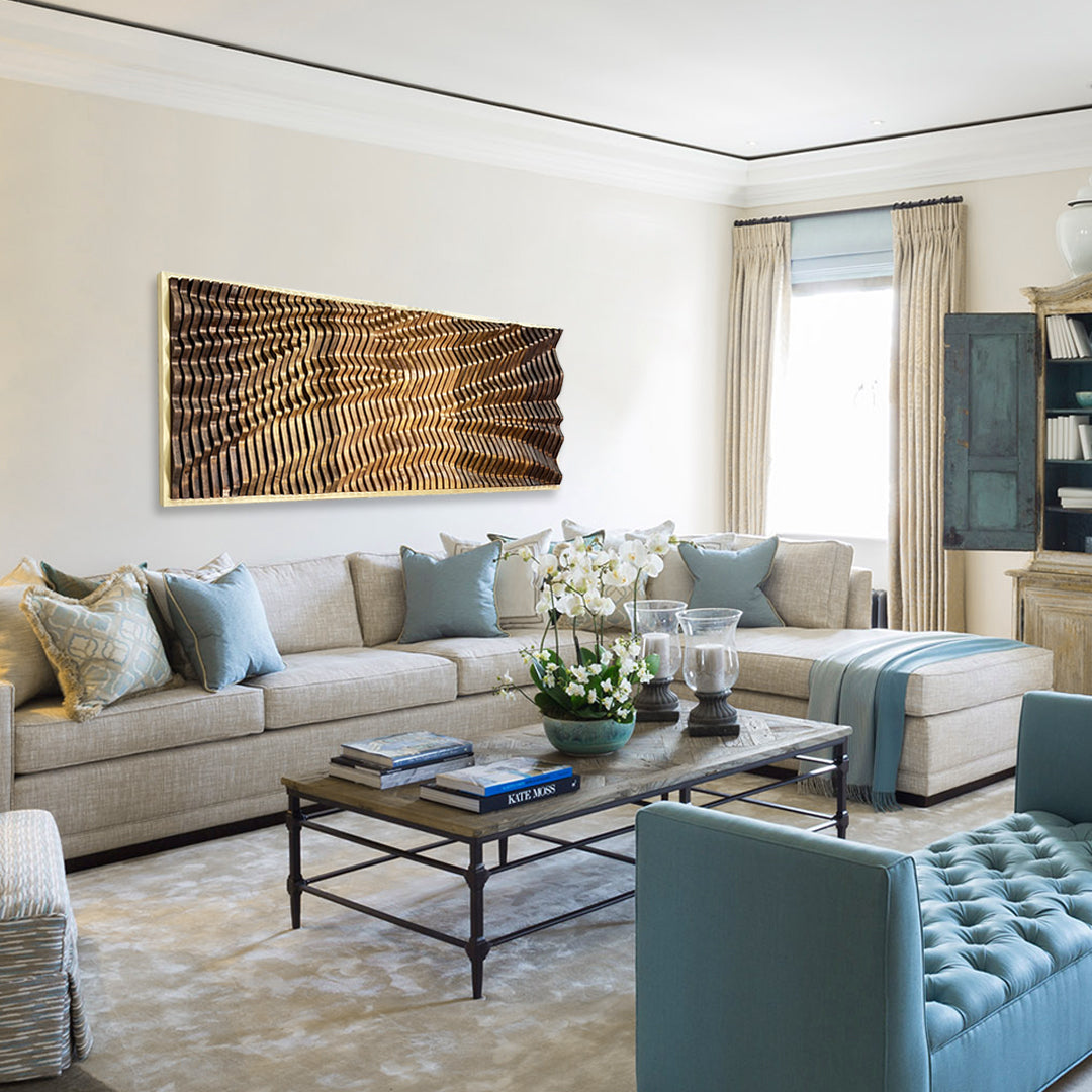 Architectural parametric wood wall art made in the USA