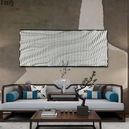CHELSEA Parametric Wood Wall Art displayed above a modern sofa in a luxury living room, enhancing acoustic performance and adding sculptural elegance.