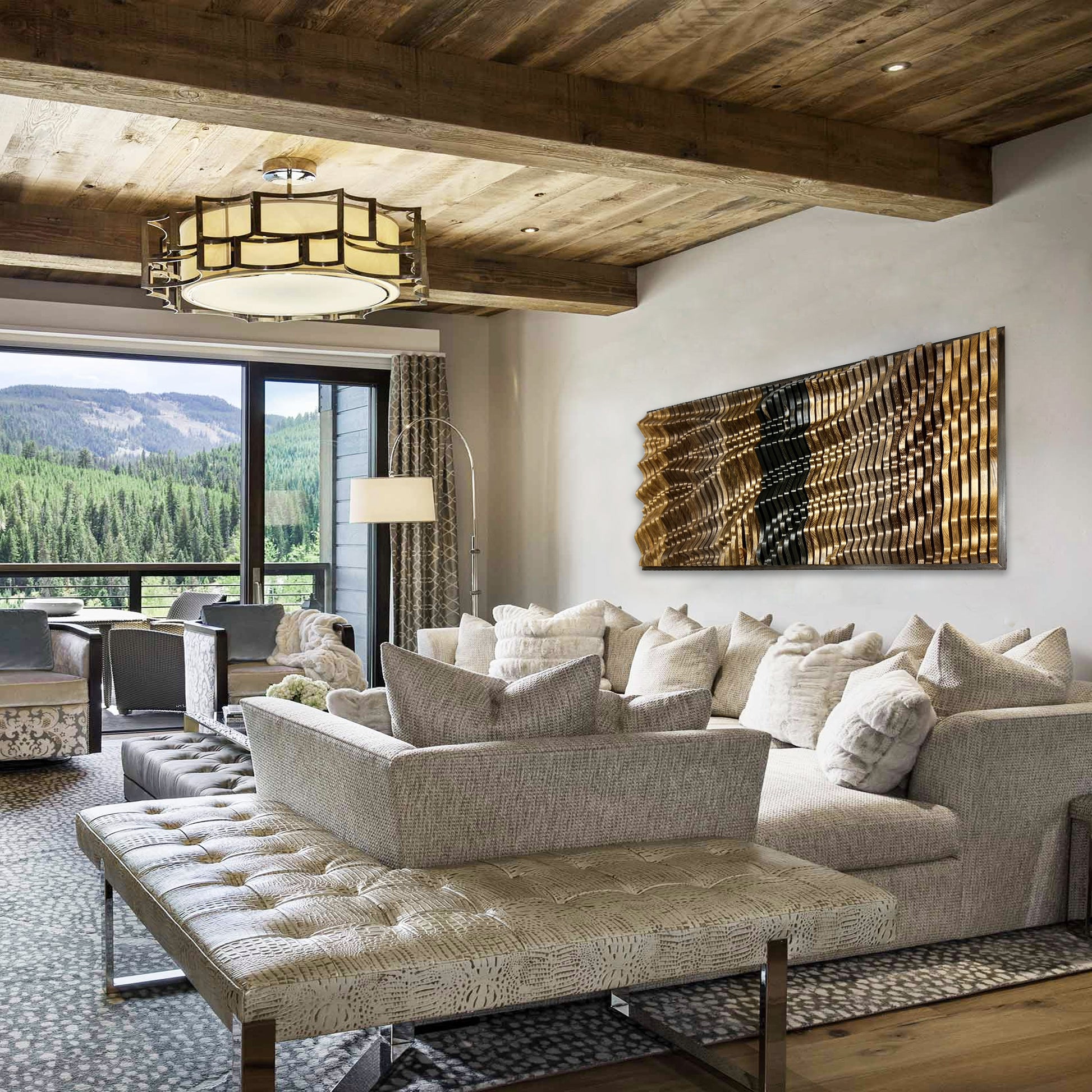 Decorative acoustic wood wall panel AMARETTO close-up detail