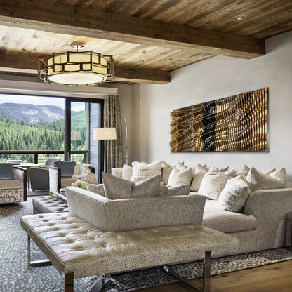 Decorative acoustic wood wall panel AMARETTO close-up detail