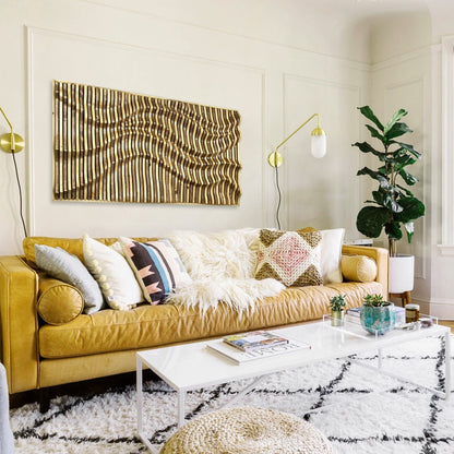 Designer parametric wood wall art for living room or office