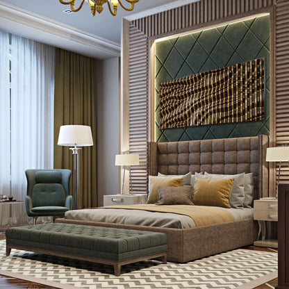 Designer solid wood wall panel DOMINOS architectural wall art