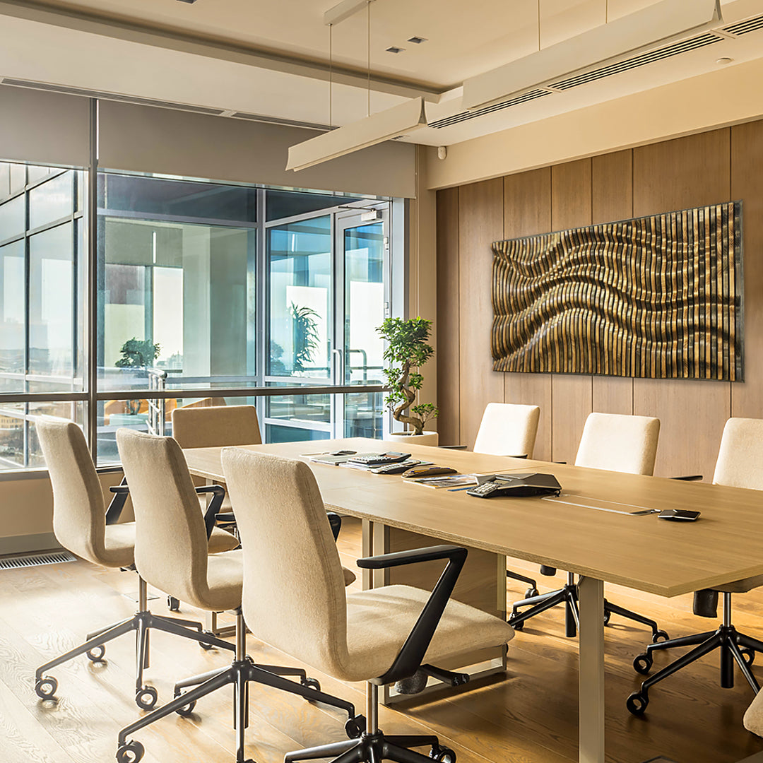 Handcrafted solid wood wall art panel for modern interiors