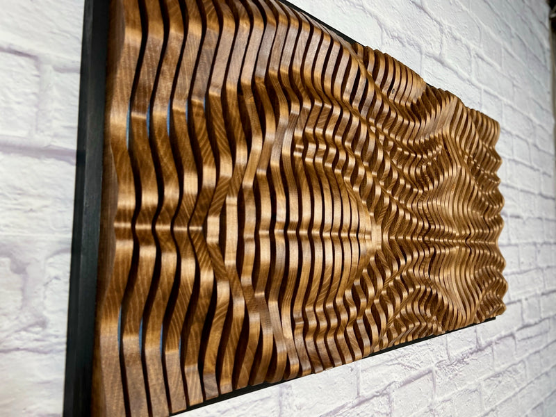"GOLIATHUS" Parametric Wood Wall Art Decor / 100% Solid Wood / Unique Acoustic Wood Wall Panel