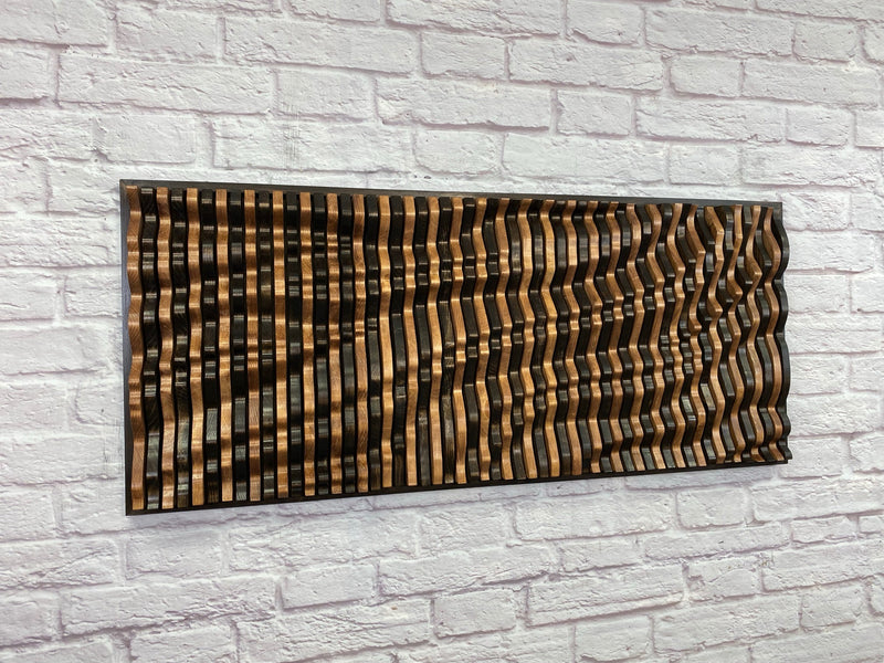 "DOMINOS" Parametric Wood Wall Art Decor / 100% Solid Wood / Unique Acoustic Wood Wall Panel