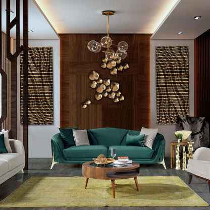 Luxury parametric wood wall decor DOMINOS in contemporary living room