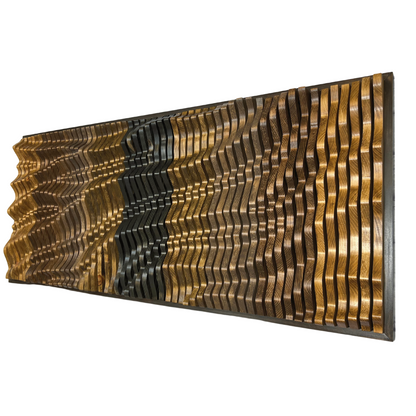 Modern interior featuring AMARETTO solid wood wall art decor