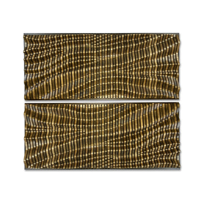 Sculptural parametric wood wall art panels handcrafted from solid wood