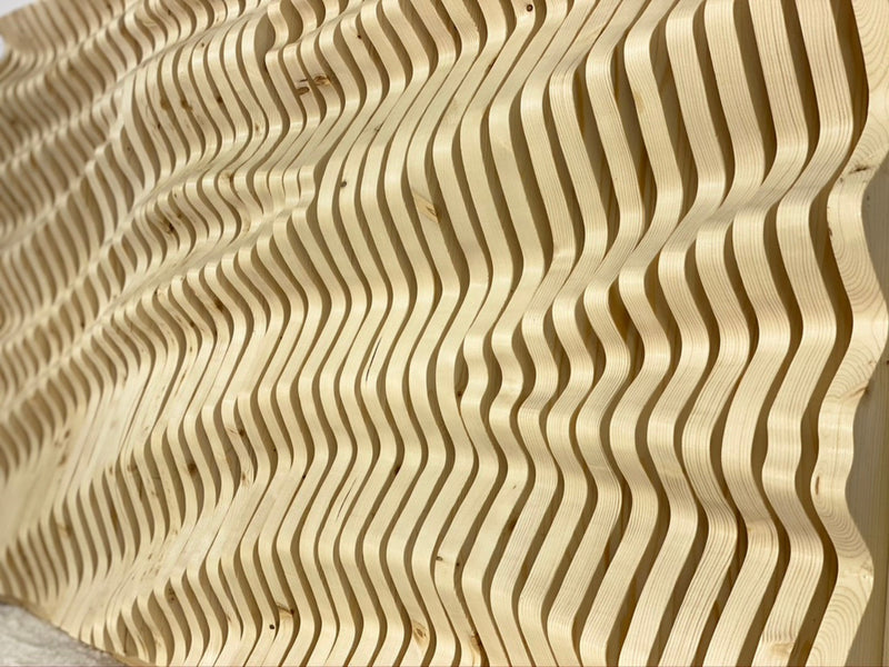 "CREAM" Parametric Wood Wall Art Decor / 100% Solid Wood / Unique Acoustic Wood Wall Panel