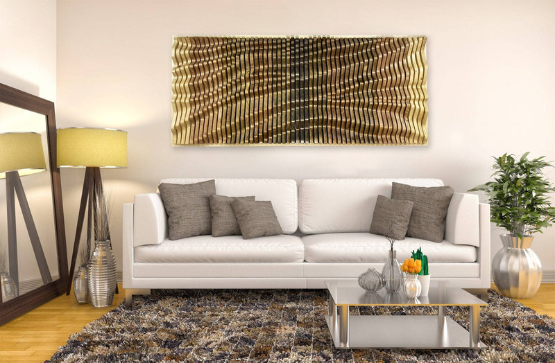 "INFINITY" Parametric Wood Wall Art Decor / 100% Solid Wood / Unique Acoustic Wood Wall Panel